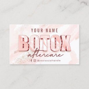 Pink Watercolor Glitzer Aftercare Card Visitenkarte