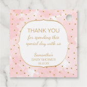 Pink Watercolor Gold Ein Baby braut danke Geschenkanhänger (Rückseite)