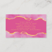 Pink Watercolor Gold Foil Luxus Visitenkarte (Rückseite)
