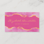 Pink Watercolor Gold Foil Luxus Visitenkarte (Vorderseite)