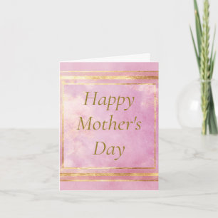 Pink Watercolor & Gold Foil Muttertagskarte Einladung