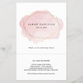 Pink Watercolor Gold Frame Candy Bar Wrapper Flyer (Vorne)