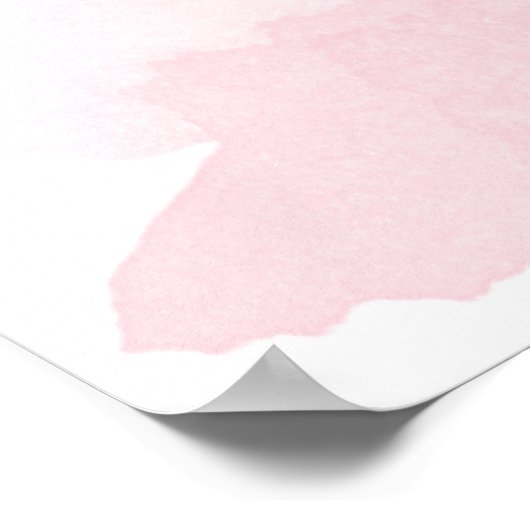 Pink Watercolor Gold Willkommensschild Poster (Ecke)