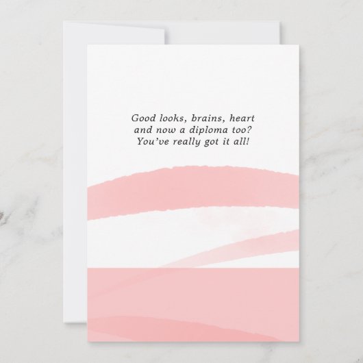 Pink Watercolor Graduate Herzlichen Glückwunsch 2 Karte (Rückseite)