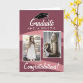 Pink Watercolor Graduate Herzlichen Glückwunsch 2  Karte (Gelbe Blume)