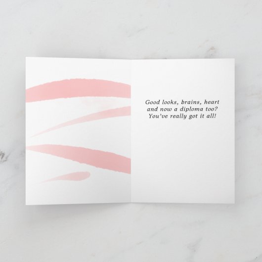 Pink Watercolor Graduate Herzlichen Glückwunsch 2 Karte (Innenseite)