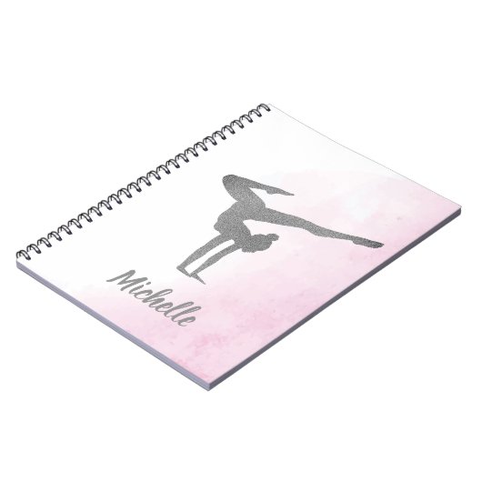 Pink Watercolor Gymnastik Notizblock (Linke Seite)