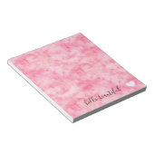 Pink Watercolor Hallo Schönes Herz Notizblock (angewinkelt)