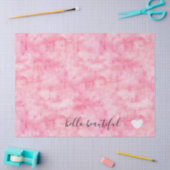 Pink Watercolor Hallo Schönes Herz Seidenpapier (Basteln)