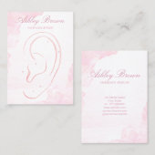 Pink Watercolor Handmade Schmuck Earring Display Visitenkarte (Vorne/Hinten)