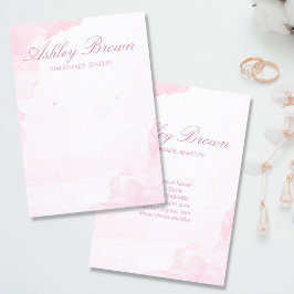 Pink Watercolor Handmade Schmuck Earring Display Visitenkarte