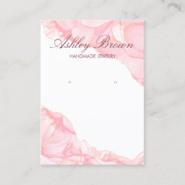 Pink Watercolor Handmade Schmuck Earring Display Visitenkarte