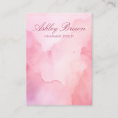 Pink Watercolor Handmade Schmuck Earring Display Visitenkarte (Vorderseite)