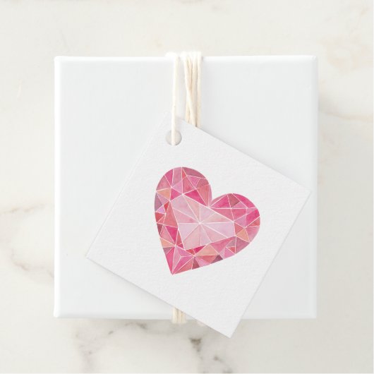 Pink Watercolor Heart Gem Diamond Glam Liebe Geschenkanhänger (Beispiel)