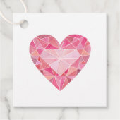 Pink Watercolor Heart Gem Diamond Glam Liebe Geschenkanhänger (Vorderseite)