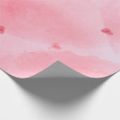 Pink Watercolor Heart Geschenkpapier (Ecke)