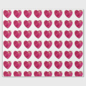 Pink Watercolor Heart & Gold Butterfly Valentine  Geschenkpapier (Flach)