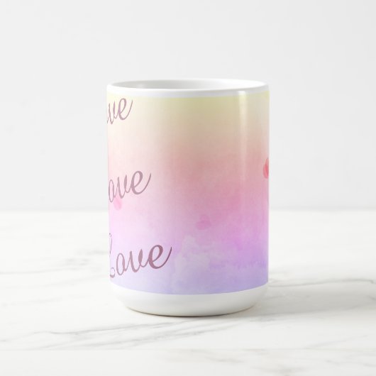 Pink Watercolor Heart Notebook | Cute Kaffeetasse (Mittel)