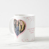 Pink Watercolor Herz Einfaches Foto Minimalistisch Kaffeetasse (Vorderseite Links)