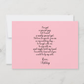 Pink Watercolor Herz ist mein Trauzeugin Gedicht Einladung (Rückseite)