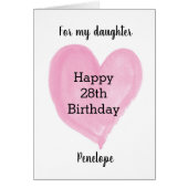 Pink Watercolor Herzlichen Glückwunsch zum 28. Geb (Vorne)