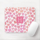 Pink Watercolor Herzmuster Mousepad (Mit Mouse)