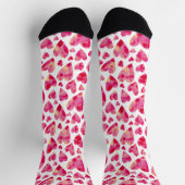 Pink Watercolor Herzmuster Socken (Oben)