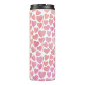 Pink Watercolor Herzmuster Thermosbecher (Rückseite)