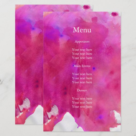 Pink Watercolor Hochzeit (Vorne/Hinten)