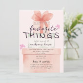 Pink Watercolor Holiday Favorite Things Party Einladung (Stehend Vorderseite)