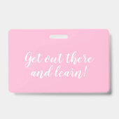 Pink Watercolor Homeschool Student ID Abzeichen Ausweis (Rückseite)