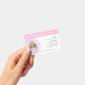 Pink Watercolor Homeschool Student ID Abzeichen Ausweis (Handheld)