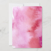 Pink Watercolor Kinderdusche Einladung (Rückseite)