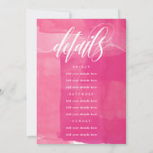 Pink Watercolor Kisses Bachelorette Wochenende Einladung (Rückseite)