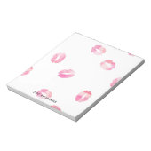 Pink Watercolor Kisses - Name Notizblock (Rotiert)