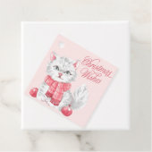 Pink Watercolor Kitten Weihnachtswünsche Geschenkanhänger (Beispiel)