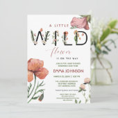 Pink Watercolor Kleine Pfeffer Babydusche Einladung (Stehend Vorderseite)