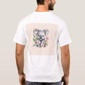 Pink Watercolor Koala Birthday Vater T-Shirt (Rückseite)