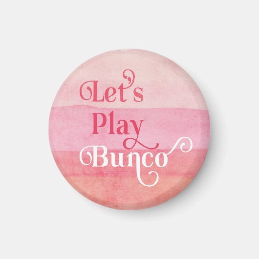 Pink Watercolor Lass uns Bunco Player abspielen Magnet (Vorne)