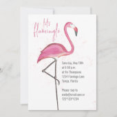 Pink Watercolor Let's Flamingle Niedlich Flamingo Einladung (Vorderseite)