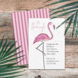 Pink Watercolor Let's Flamingle Niedlich Flamingo Einladung