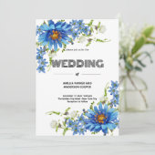 Pink Watercolor Liebe Blossom Hochzeit Einladung (Stehend Vorderseite)