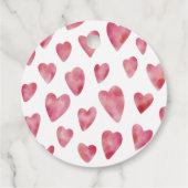 Pink Watercolor Liebe Herzmuster Geschenkanhänger (Rückseite)