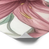Pink Watercolor Lily Blume Poster (Ecke)