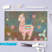 Pink Watercolor Llama Decoupage Seidenpapier (Handwerk)