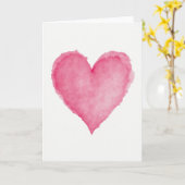 Pink Watercolor Love Heart Card Karte (Gelbe Blume)