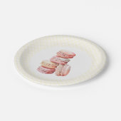 Pink Watercolor Macaron Pappteller (Schrägansicht)