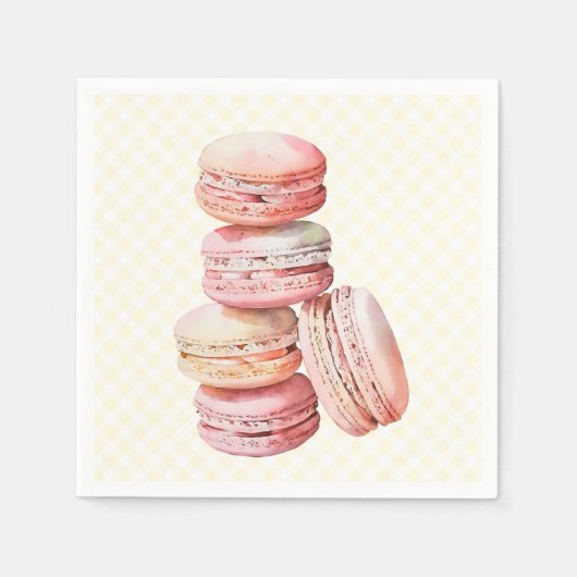 Pink Watercolor Macaron Serviette (Vorderseite)