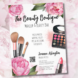 Pink Watercolor Makeup Artist Flyer