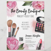 Pink Watercolor Makeup Artist Flyer (Vorne)